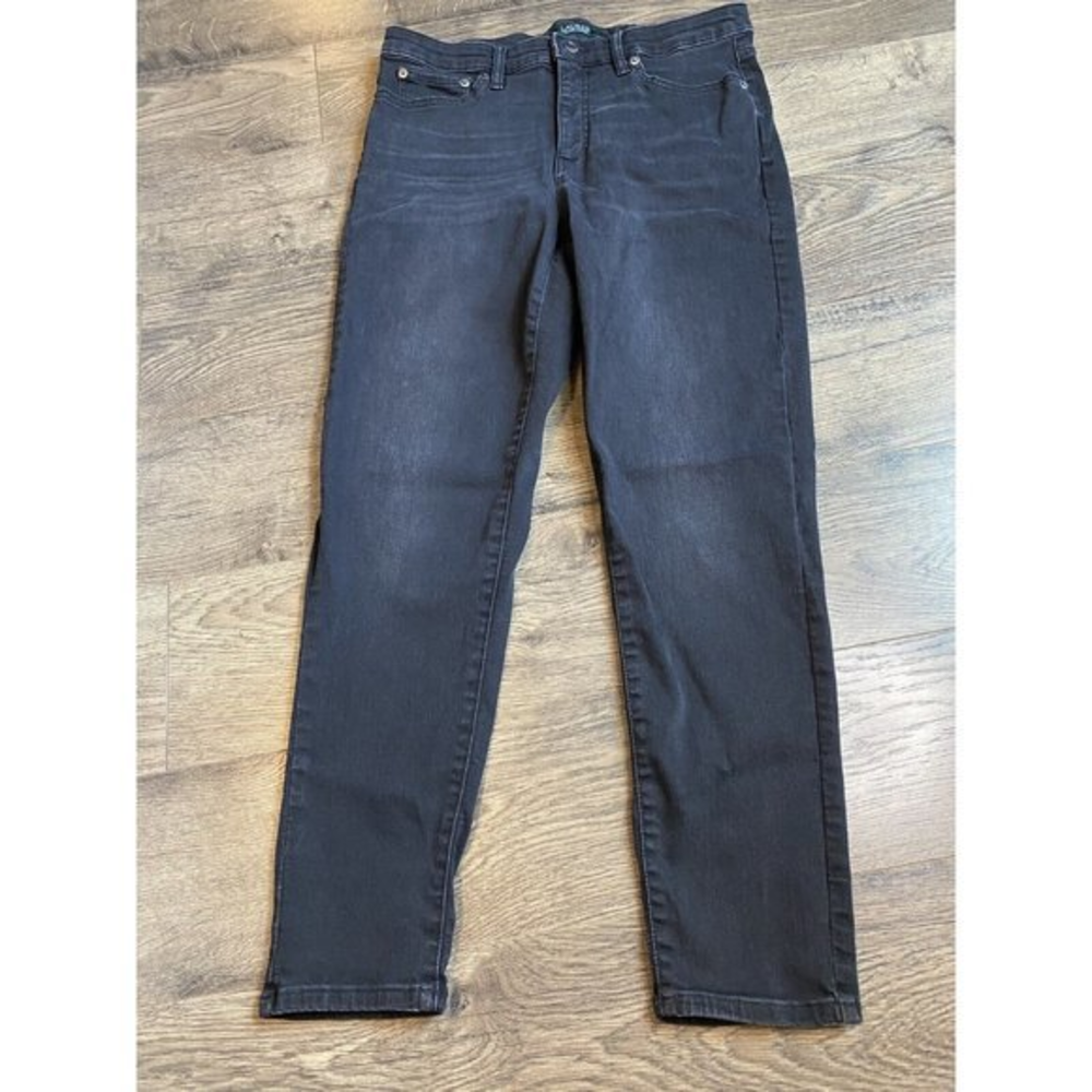 EUC‎ Womens Lauren Ralph Lauren Premier Skinny Ankle Black Stretch Size 12